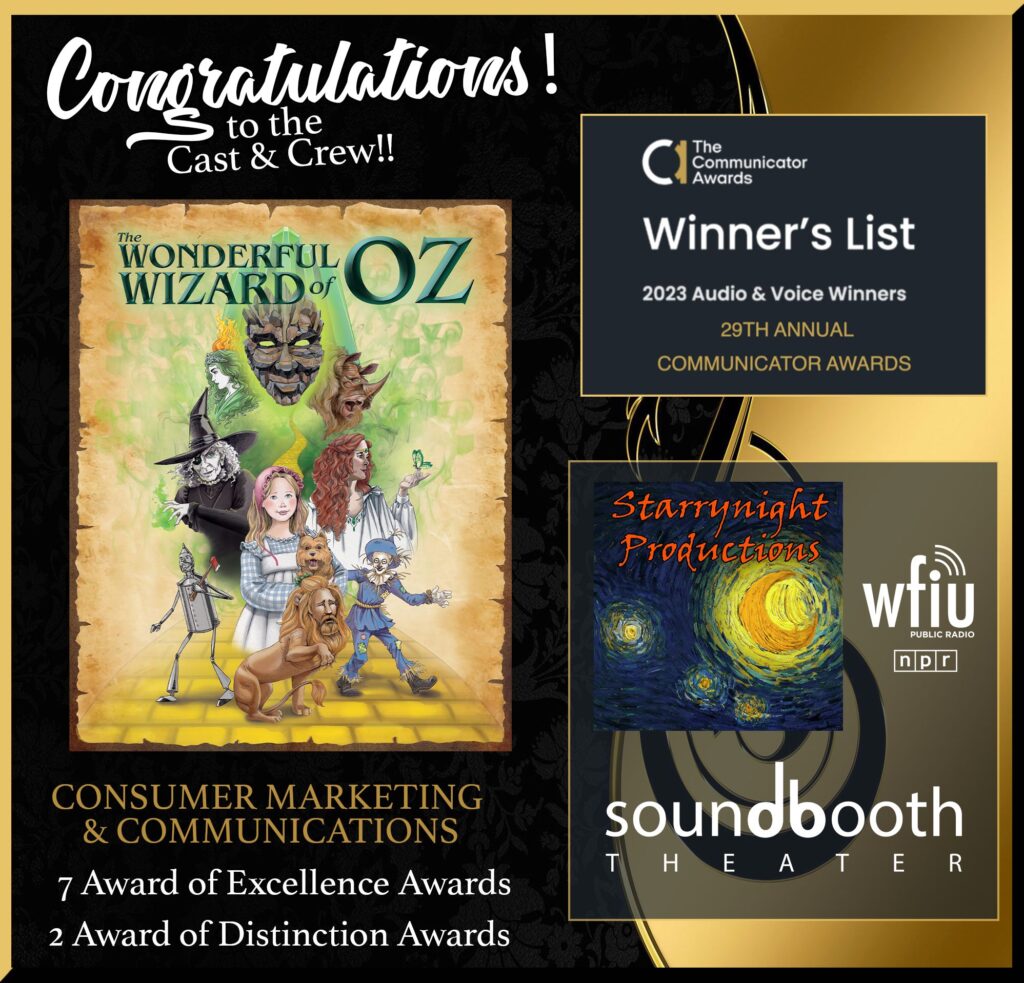 The Wonderful Wizard of Oz Wins 9 Communicator Awards - Soundbooth Theater